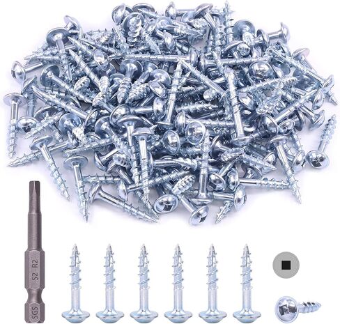 Hilitchi #8 Alloy Steel Zinc Pocket Hole Screws Weather Resistant Square Drive Screws with Square Drive (1 1/2 Inch Coarse Thread-160PCS) in Saudi Arabia
