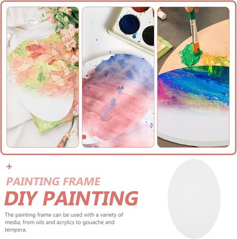 Canvases 16x20 Canvas Canvas Boards Oval Shaped Blank White Painting Canvas Panels Painting Supplies for Acrylic Pouring Oil Watercolor Tempera Art Paint White 31x41cm Stretched Canvas in Saudi Arabia
