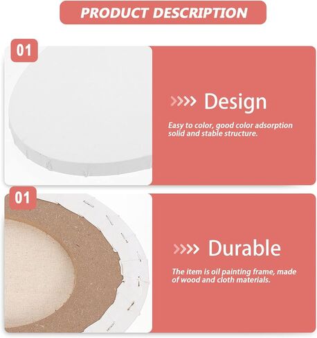 Canvases 16x20 Canvas Canvas Boards Oval Shaped Blank White Painting Canvas Panels Painting Supplies for Acrylic Pouring Oil Watercolor Tempera Art Paint White 31x41cm Stretched Canvas in Saudi Arabia