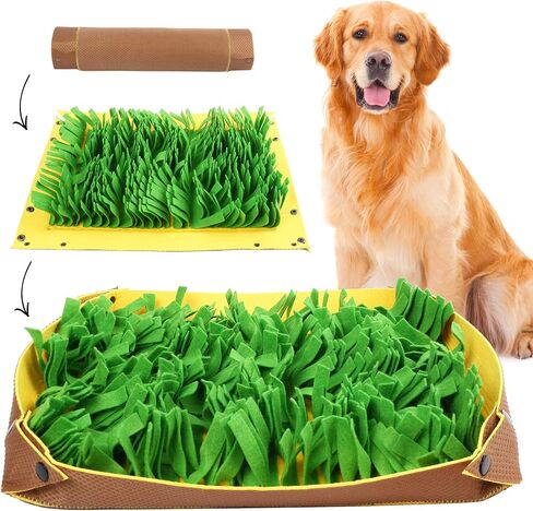 PrimePets Snuffle Mat for Dogs - Pet Interactive Nosework Feeding Mat for Indoor & Outdoor - Anti-Slip Washable Activity Pad for Boredom, Foraging Skills Training in Kuwait