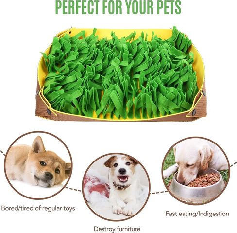 PrimePets Snuffle Mat for Dogs - Pet Interactive Nosework Feeding Mat for Indoor & Outdoor - Anti-Slip Washable Activity Pad for Boredom, Foraging Skills Training in Kuwait