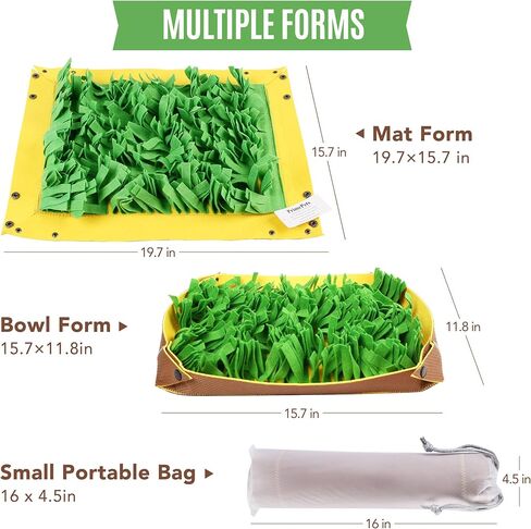 PrimePets Snuffle Mat for Dogs - Pet Interactive Nosework Feeding Mat for Indoor & Outdoor - Anti-Slip Washable Activity Pad for Boredom, Foraging Skills Training in Kuwait