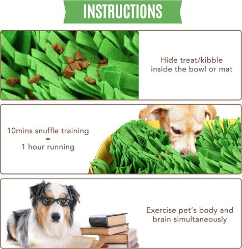 PrimePets Snuffle Mat for Dogs - Pet Interactive Nosework Feeding Mat for Indoor & Outdoor - Anti-Slip Washable Activity Pad for Boredom, Foraging Skills Training in Kuwait