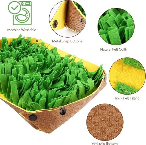 PrimePets Snuffle Mat for Dogs - Pet Interactive Nosework Feeding Mat for Indoor & Outdoor - Anti-Slip Washable Activity Pad for Boredom, Foraging Skills Training in Kuwait