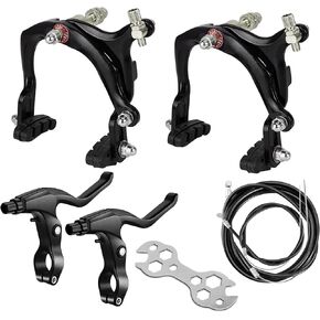 Bike Brakes Calipers Set, Bike Brake Pads, Front & Rear C Caliper Brake Kit, Inner and Outer Cables and Bike Brake Levers Kit with Cables for hildren Bike C Shape Brake, Road Bike - Black in Kuwait
