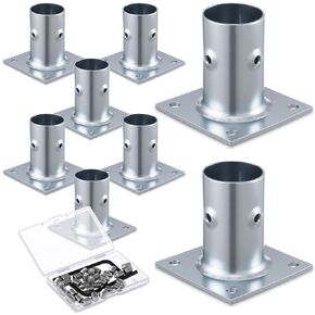 Blulu 8 Pack Galvanized Steel Flange Oblong Base for 1-5/8 OD Tubing, Suitable for Mounting Stainless Worktables, Equipment Stands, Kitchen Equipment Legs in Kuwait