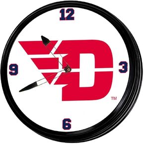The Fan-Brand NCAA Dayton Flyers - Retro Lighted Wall Clock - Sports Team Bar Sign Décor - Home, Dorm, Garage, Office, Fan Cave in Saudi Arabia