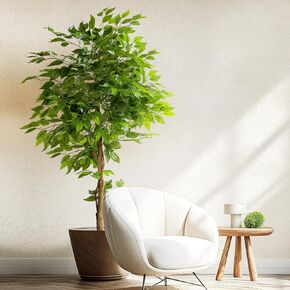 7ft شجرة الاصطناعية للديكور المنزلي ، نباتات فو ، نبات فو ، نباتات حرير مزيفة مع وعاء لمكتب غرفة المعيشة في المنزل الداخلي حديقة in Kuwait