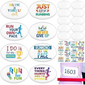 32pcs مقاطع مريلة عداء مع 32 ورقة ملصقات DIY قابلة لإعادة الاستخدام ، سهلة الاستخدام السحابات قفل أمان خفيفة الوزن للركض الآمن ، ماراثون ، الترياتلون ، ركوب الدراجات - بدون مغناطيس ، لا دبابيس مقاطع المريلة in Kuwait