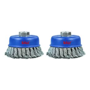 SALI 6 Pack Wire Cup Brush, 4 Inch Twisted Knotted Cup Brush for Grinders, with 5/8-11 Inch Arbor for Heavy Cleaning Rust, Stripping and Abrasive, for Angle Grinder in Kuwait