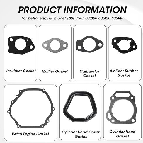 Predator 420 Carburetor Head Gasket Kit, Non-Hemi Carb Exhaust Intake Gasket Set Compatible with Predator 389cc 390cc 420cc Honda Clone GX390 Small Engine Power Equipment Upgrade Rebuild in Saudi Arabia