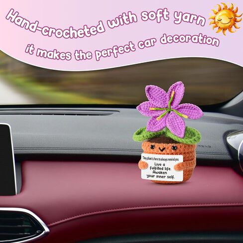 to My Grandma Mother’s Day - Crochet Purple Lily Flower Plush with Card – Handmade Knitted Potted Plant Nana Birthday Gift for Grandmother from Granddaughter, Grandson in Saudi Arabia