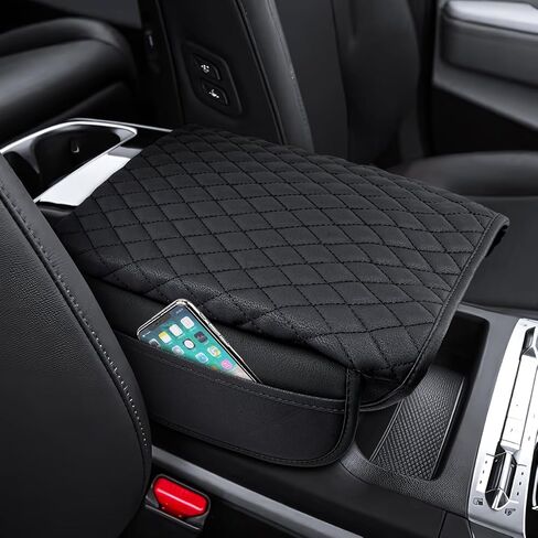 Center Console Cover for Kia Carnival KA4 2022-2024 2025 2026 Accessories Armrest Cover Console Cushion Pad Leather MPV Armrest Seat Box Cover Console Lid Protector with Pockets Storage Bag in Saudi Arabia