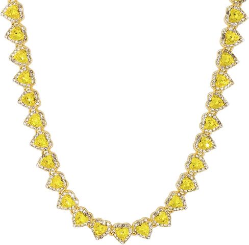 Luxurious Iced Out 10mm Ladies Heart Cluster Chains - Elegant Jewelry with Simulated Diamonds and Cubic Zirconia in Durable Alloy - in 14k Gold or Silver Tone Finish - Single Chain and Chains Combo in Saudi Arabia