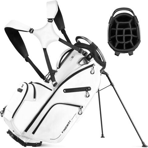 Findway 14 Way Golf Stand Bag, Lightweight Golf Bag with Stand for Men Women, Golf Club Carry Bag with Dual Strap, Full Length Dividers, Multiple Pockets, Golf Ball Holder in Kuwait