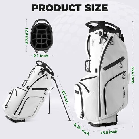 Findway 14 Way Golf Stand Bag, Lightweight Golf Bag with Stand for Men Women, Golf Club Carry Bag with Dual Strap, Full Length Dividers, Multiple Pockets, Golf Ball Holder in Kuwait