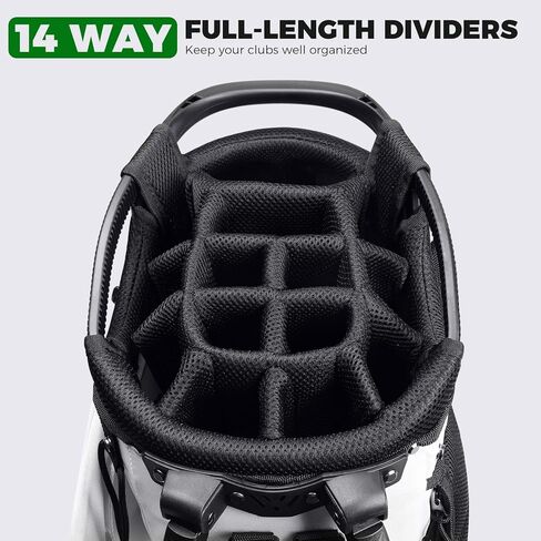 Findway 14 Way Golf Stand Bag, Lightweight Golf Bag with Stand for Men Women, Golf Club Carry Bag with Dual Strap, Full Length Dividers, Multiple Pockets, Golf Ball Holder in Kuwait