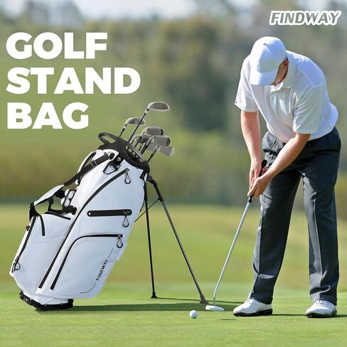 Findway 14 Way Golf Stand Bag, Lightweight Golf Bag with Stand for Men Women, Golf Club Carry Bag with Dual Strap, Full Length Dividers, Multiple Pockets, Golf Ball Holder in Kuwait
