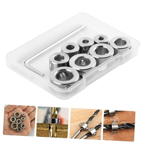 8pcs حفر حفر الحفر الحفر توقف البت الياقات التوقف عن الياقات الحفر بتات حفر طوق الخشب الحفر بتات البت من الفولاذ المقاوم للصدأ بتات المعادن 304 in Kuwait