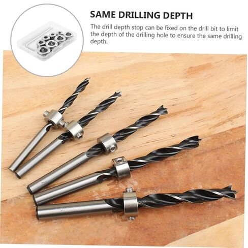 8pcs حفر حفر الحفر الحفر توقف البت الياقات التوقف عن الياقات الحفر بتات حفر طوق الخشب الحفر بتات البت من الفولاذ المقاوم للصدأ بتات المعادن 304 in Kuwait