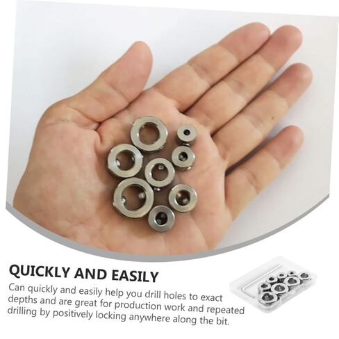 8pcs حفر حفر الحفر الحفر توقف البت الياقات التوقف عن الياقات الحفر بتات حفر طوق الخشب الحفر بتات البت من الفولاذ المقاوم للصدأ بتات المعادن 304 in Kuwait