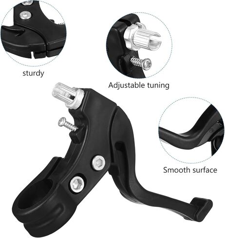 Gatuida Kids Bike Brake Lever, 1 Pair Plastic Brake Handle, Black, 4.64 x 3.26 x 1.22 Inch, Spare Parts Accessories in Saudi Arabia