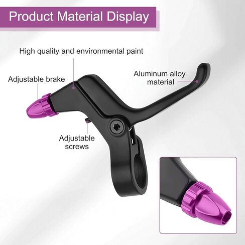 2Pcs 2 Fingers Bicycle Brake Levers for Mechanical and Linear-Pull Brakes, Aluminum Alloy Adjustable Small Hand V Brake Levers, Colored Children Bicycle Accessories (Black) in Kuwait