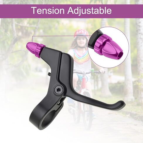 2Pcs 2 Fingers Bicycle Brake Levers for Mechanical and Linear-Pull Brakes, Aluminum Alloy Adjustable Small Hand V Brake Levers, Colored Children Bicycle Accessories (Black) in Kuwait