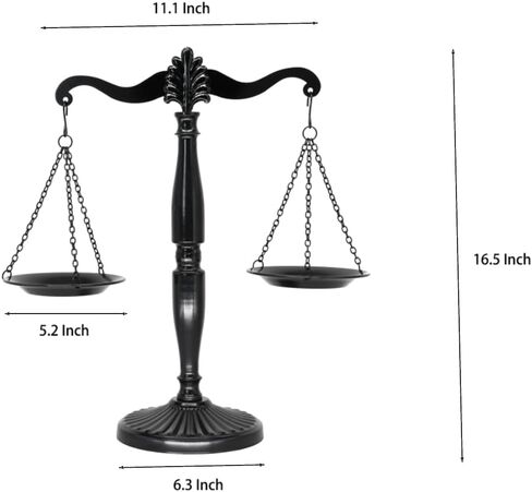 Owlgift Vintage Style Metal Libra Jewelry Towers, Lawyer Scale of Justice, Farmhouse Candleholder, Home Decor Antique Weight Balancing Scale - Golden, 11.1" W x 16.5" H in Saudi Arabia