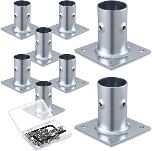 Blulu 8 Pack Galvanized Steel Flange Oblong Base for 1-5/8 OD Tubing, Suitable for Mounting Stainless Worktables, Equipment Stands, Kitchen Equipment Legs in Saudi Arabia