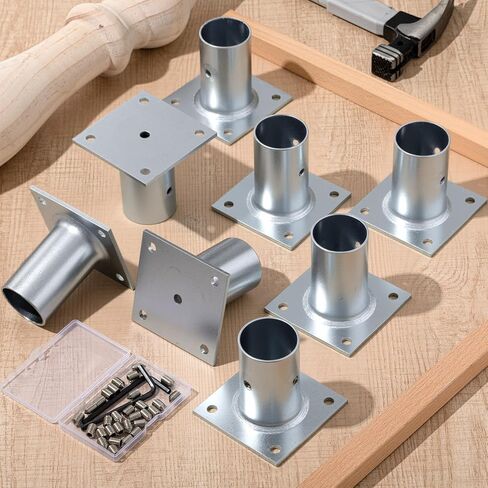 Blulu 8 Pack Galvanized Steel Flange Oblong Base for 1-5/8 OD Tubing, Suitable for Mounting Stainless Worktables, Equipment Stands, Kitchen Equipment Legs in Saudi Arabia