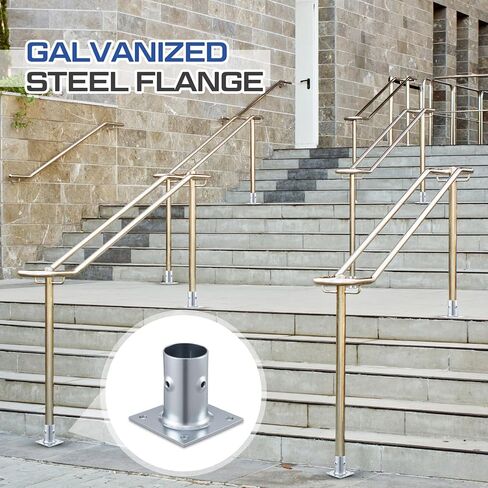 Blulu 8 Pack Galvanized Steel Flange Oblong Base for 1-5/8 OD Tubing, Suitable for Mounting Stainless Worktables, Equipment Stands, Kitchen Equipment Legs in Kuwait