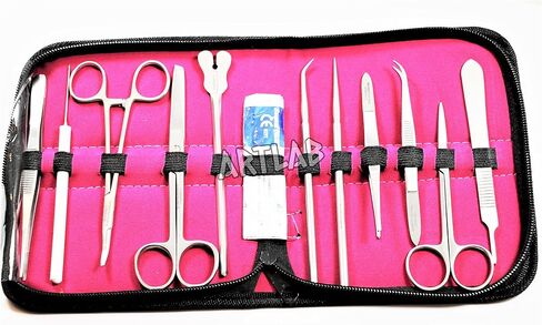 Student Dissecting Set of 13 Pieces German Stainless Steel With Padded Case - Basic Dissection Set (Cynamed) in Kuwait