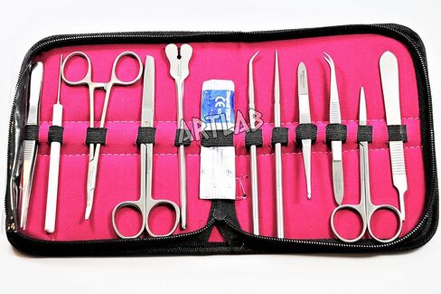 Student Dissecting Set of 13 Pieces German Stainless Steel With Padded Case - Basic Dissection Set (Cynamed) in Kuwait