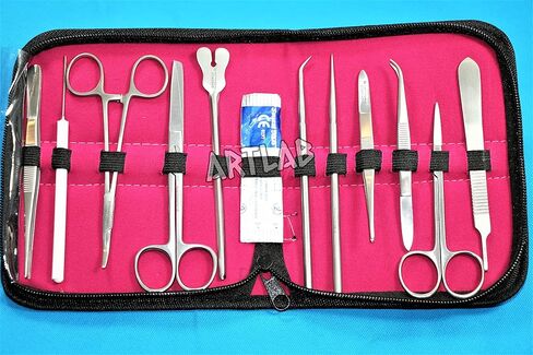 Student Dissecting Set of 13 Pieces German Stainless Steel With Padded Case - Basic Dissection Set (Cynamed) in Kuwait