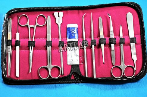 Student Dissecting Set of 13 Pieces German Stainless Steel With Padded Case - Basic Dissection Set (Cynamed) in Kuwait