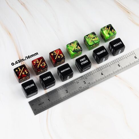 48 قطعة كلمات رئيسية عدادات MTG الزهر بالإضافة إلى 1 Life Counter Dice Arressure Stature Stature Buff Tokens Dice Set for Magic the Gathering ، MTG ، TCG ، Card Games Accessories in Kuwait