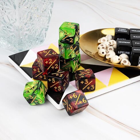 48 قطعة كلمات رئيسية عدادات MTG الزهر بالإضافة إلى 1 Life Counter Dice Arressure Stature Stature Buff Tokens Dice Set for Magic the Gathering ، MTG ، TCG ، Card Games Accessories in Kuwait