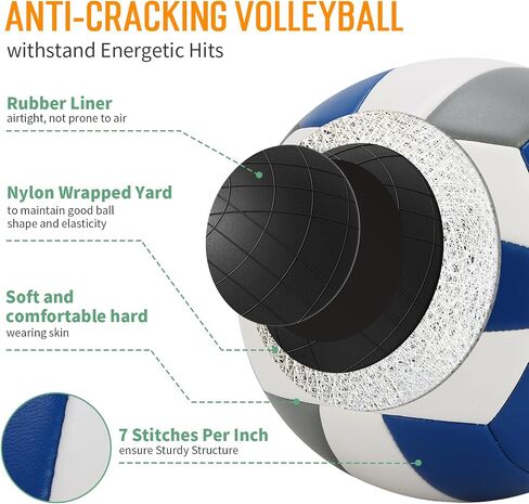 Official Size 5 PU Volleyball with Soft Touch for Indoor Outdoor, Waterproof & Durable Volleyball for Beach Park Games Gym Practice with Pump and Heavy Duty Mesh Bag in Saudi Arabia