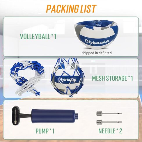 Official Size 5 PU Volleyball with Soft Touch for Indoor Outdoor, Waterproof & Durable Volleyball for Beach Park Games Gym Practice with Pump and Heavy Duty Mesh Bag in Saudi Arabia