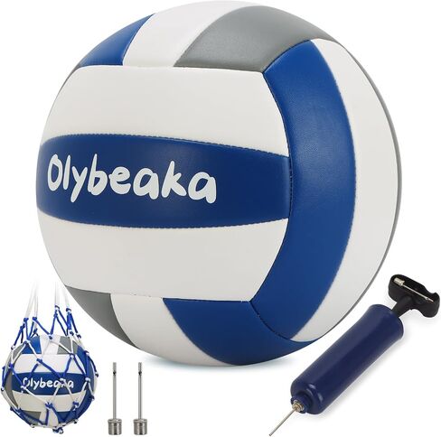 Official Size 5 PU Volleyball with Soft Touch for Indoor Outdoor, Waterproof & Durable Volleyball for Beach Park Games Gym Practice with Pump and Heavy Duty Mesh Bag in Saudi Arabia