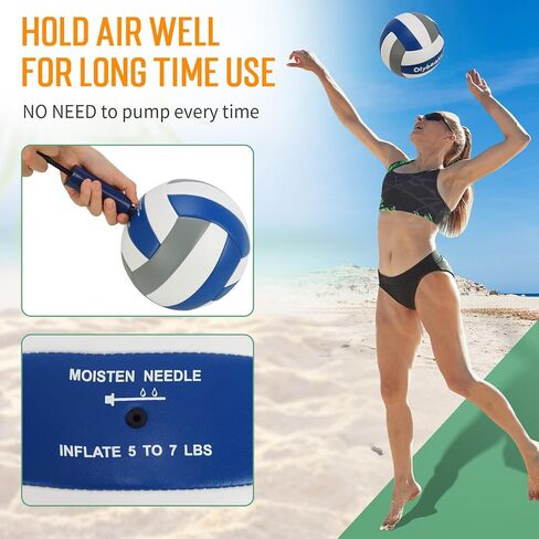 Official Size 5 PU Volleyball with Soft Touch for Indoor Outdoor, Waterproof & Durable Volleyball for Beach Park Games Gym Practice with Pump and Heavy Duty Mesh Bag in Saudi Arabia