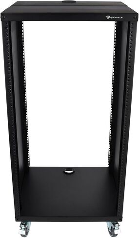 ROCKVILLE RR20U 20U SOUND/Recording Studing Case مع عجلات ، وقضبان رف قابلة للانعكاس ، والتصاعد الأمامي والخلفي ، ومنافذ إدارة الكابلات ، وسعة 440 رطلاً in Kuwait