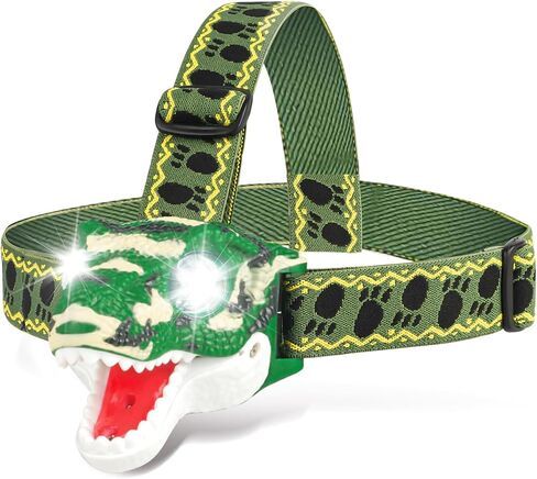 DX DA XIN DINOSAUR مصابيح الأمامية T -Rex LED مصابيح أمامية للأطفال معدات التخييم - ألعاب الديناصورات للأولاد الصغار الصغار في الهواء الطلق للأطفال هدايا عيد ميلاد عيد ميلاد هالوين. in Kuwait