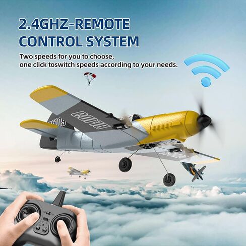 Deerc Future RC Plane 4 Channel Remote Control Airplane مع مصابيح LED سهلة الطيران ألعاب الطائرات الهوائية ، 2.4 جيجا هرتز 6 جيرو مثبت RTF طائرة طائرة طائرة طائرة طائرة للبالغين للمبتدئين الأولاد in Saudi Arabia