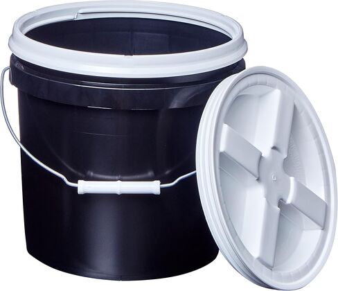 Consolidated Plastics 2 Gallon Food Grade Buckets & White Gamma Seal Lid, BPA Free Container Storage, Durable HDPE Pails, Made in USA (3 Pack, White) in Kuwait