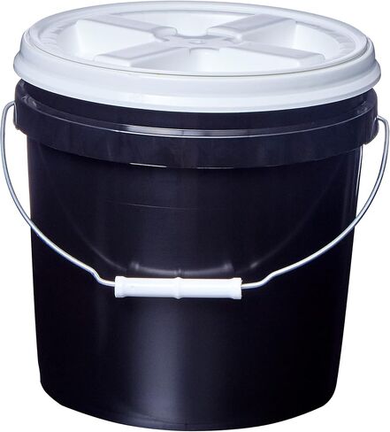 Consolidated Plastics 2 Gallon Food Grade Buckets & White Gamma Seal Lid, BPA Free Container Storage, Durable HDPE Pails, Made in USA (3 Pack, White) in Kuwait