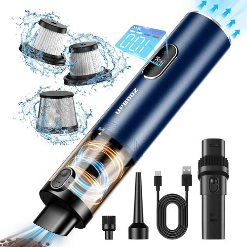 فراغ السيارة ، فراغ محمول باليد مع شفط قوي 14000Pa مع ضوء LED ، هواء Duster 2-in-1 ، مكنسة محمولة منخفضة الضوضاء قابلة لإعادة شحنها لمكتب السيارة للحيوانات الأليفة in Kuwait
