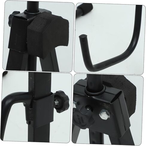 TOYANDONA Adjustable Portable Cello Holder Stand Foldable Violoncello Bracket with Bow Support Black Compact Music Instrument Rack for Home and Travel in Kuwait