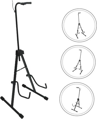 TOYANDONA Adjustable Portable Cello Holder Stand Foldable Violoncello Bracket with Bow Support Black Compact Music Instrument Rack for Home and Travel in Kuwait